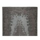 Gray Over-Dyed Rug for Modern Interiors, Vintage Hand-Knotted Turkish Floor Covering