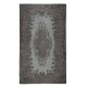 Gray Over-Dyed Rug for Modern Interiors, Vintage Hand-Knotted Turkish Floor Covering