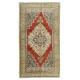 Vintage Turkish Tribal Rug, Handmade Wool Geometric Medallion Design Carpet