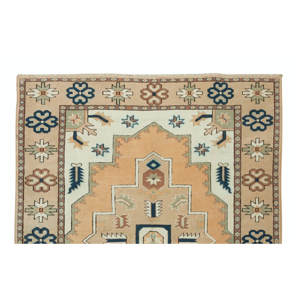 Modern Hand knotted Turkish Rug, Handmade Geometric Design Carpet, 100% Wool