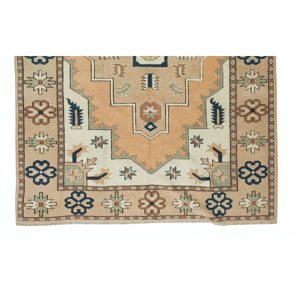 Modern Hand knotted Turkish Rug, Handmade Geometric Design Carpet, 100% Wool