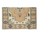 Vintage Turkish Village Rug, Handmade Wool Geometric Design Carpet