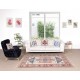 Handmade Turkish Area Rug for Living Room Decor, 100% Wool, Geometric Pattern Carpet