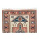 Handmade Turkish Area Rug for Living Room Decor, 100% Wool, Geometric Pattern Carpet