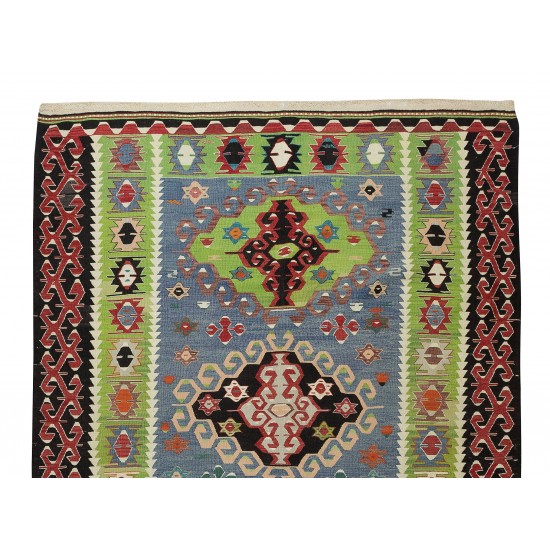 Colorful Vintage Handmade Turkish Wool Kilim rug, Flat-Weave Floor Covering Colorful Vintage Handmade Turkish Wool Kilim rug, Flat-Weave Floor Covering