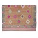 Hand-Woven Vintage Turkish Wool Kilim Rug with Geometric Design