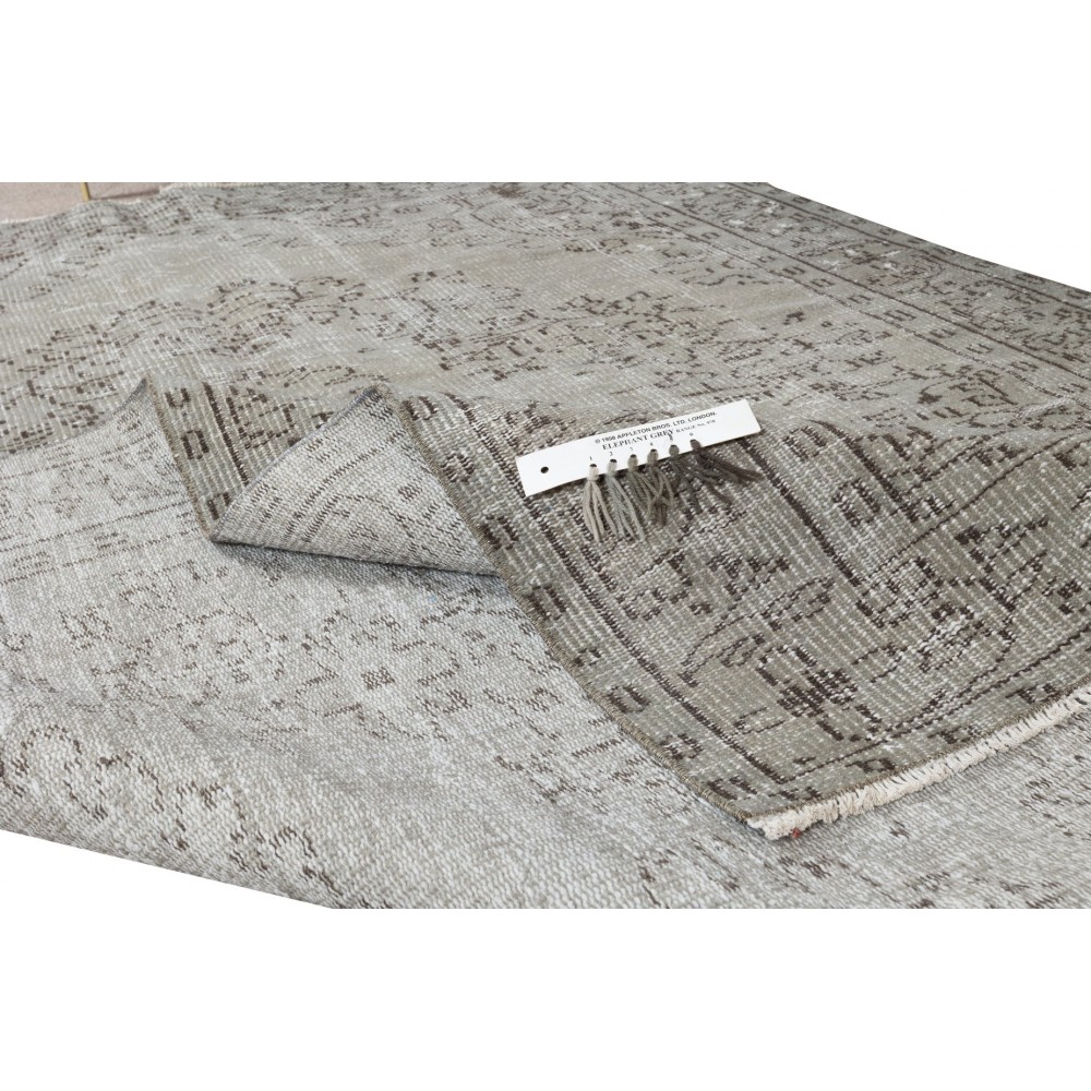Gray Over-Dyed Rug for Modern Home & Office Decor, Vintage Hand-Knotted Turkish Floor Covering
