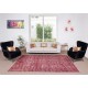 Distressed Handmade Turkish Vintage Area Rug Over-Dyed in Burgundy Red Color for Contemporary Interior Distressed Handmade Turkish Vintage Area Rug Over-Dyed in Burgundy Red Color for Contemporary Interior