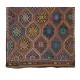 Vintage Turkish Jajim Kilim Rug, One of a Kind Hand-Woven Carpet Made of Wool