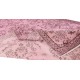 Contemporary Handmade Turkish Vintage Area Rug Over-Dyed in Pink Color with Floral Garden Design Contemporary Handmade Turkish Vintage Area Rug Over-Dyed in Pink Color with Floral Garden Design