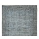 Hand-Knotted Vintage Turkish Area Rug Over-Dyed in Light Blue, Great 4 Contemporary Interiors