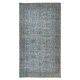 Hand-Knotted Vintage Turkish Area Rug Over-Dyed in Light Blue, Great 4 Contemporary Interiors