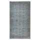 Hand-Knotted Vintage Turkish Area Rug Over-Dyed in Light Blue, Great 4 Contemporary Interiors