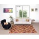 Room Size Kilim Rug, Vintage Turkish Hand-Woven Geometric Pattern Carpet