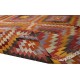 Room Size Kilim Rug, Vintage Turkish Hand-Woven Geometric Pattern Carpet