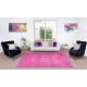 Handmade Turkish Vintage Area Rug Over-Dyed in Pink for Contemporary Home & Office Handmade Turkish Vintage Area Rug Over-Dyed in Pink for Contemporary Home & Office