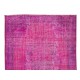 Handmade Turkish Vintage Area Rug Over-Dyed in Pink for Contemporary Home & Office