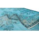 Hand-Knotted Vintage Turkish Area Rug Over-Dyed in Teal, Ideal for Modern Home & Office Decor