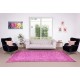 Handmade Turkish Vintage Rug Over-Dyed in Pink, Elegant Design Wool Carpet