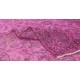 Handmade Turkish Vintage Rug Over-Dyed in Pink, Elegant Design Wool Carpet