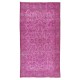 Handmade Turkish Vintage Rug Over-Dyed in Pink, Elegant Design Wool Carpet
