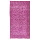 Handmade Turkish Vintage Rug Over-Dyed in Pink, Elegant Design Wool Carpet