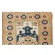 Handmade Turkish Area Rug for Living Room Decor, 100% Wool, Geometric Pattern Carpet