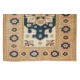 Handmade Turkish Area Rug for Living Room Decor, 100% Wool, Geometric Pattern Carpet