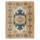 Handmade Turkish Area Rug for Living Room Decor, 100% Wool, Geometric Pattern Carpet