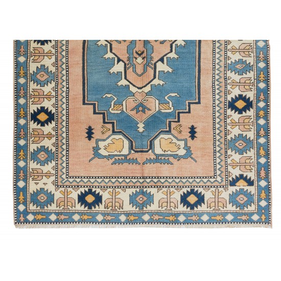 Home Decor Vintage Central Anatolian Rug, Office Decor Handmade Wool Geometric Pattern Carpet