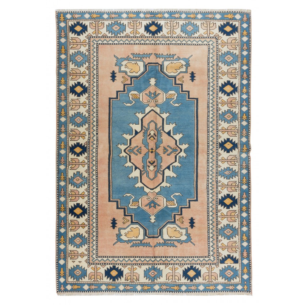Home Decor Turkish Area Rug, Office Decor Handmade Geometric Pattern Carpet, 100% Wool