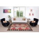 Hand-Woven Vintage Turkish Wool Kilim Rug with Geometric Design