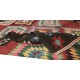 Hand-Woven Vintage Turkish Wool Kilim Rug with Geometric Design