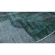 Turkish Green Rug for Modern Home & Office Decor, Handmade Vintage Wool Rug Re-Dyed in Green