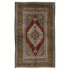 One of a Kind Turkish Village Rug, Circa 1960, Vintage Handmade Oriental Carpet