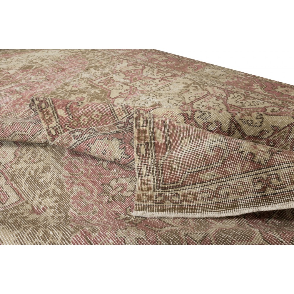 One-of-a-Kind Vintage Handmade Turkish Area Rug, Wool and Cotton Carpet