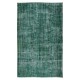 Turkish Green Rug for Modern Home & Office Decor, Handmade Vintage Wool Rug Re-Dyed in Green