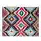 Dazzling Handmade Turkish Wool Kilim, Flat-Weave Colorful Rug, Unique Carpet