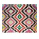 Dazzling Handmade Turkish Wool Kilim, Flat-Weave Colorful Rug, Unique Carpet