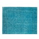 Vintage Handmade Anatolian Area Rug Over-Dyed in Teal, Ideal for Modern Home & Office Decor Vintage Handmade Anatolian Area Rug Over-Dyed in Teal, Ideal for Modern Home & Office Decor