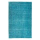 Vintage Handmade Anatolian Area Rug Over-Dyed in Teal, Ideal for Modern Home & Office Decor Vintage Handmade Anatolian Area Rug Over-Dyed in Teal, Ideal for Modern Home & Office Decor