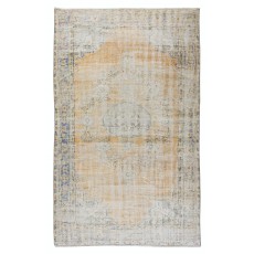 Distressed Vintage Handmade Anatolian Oushak Area Rug, Unique Wool Carpet