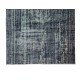 Vintage Handmade Turkish Area Rug Over-Dyed in Navy Blue, Ideal for Modern Home & Office Decor