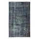 Vintage Handmade Turkish Area Rug Over-Dyed in Navy Blue, Ideal for Modern Home & Office Decor