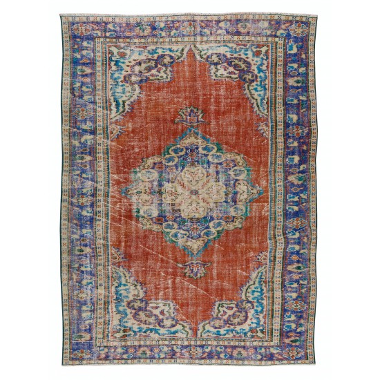 Central Anatolian Medallion Design Rug, Circa 1960, Vintage Handmade Carpet