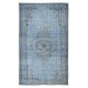 Vintage Handmade Turkish Area Rug Over-Dyed in Light Blue, Ideal for Modern Home & Office Decor Vintage Handmade Turkish Area Rug Over-Dyed in Light Blue, Ideal for Modern Home & Office Decor