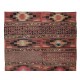 Vintage Hand-Woven Nomadic Turkish Kilim Rug 'Flat-Weave', 100% Wool