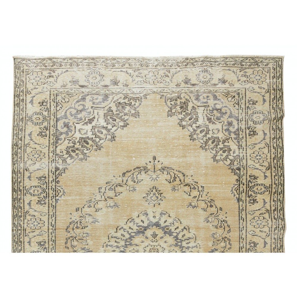 Vintage Handmade Turkish Oushak Wool Area Rug