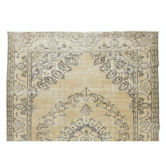 Antique Washed Vintage Handmade Anatolian Oushak Wool Area Rug Antique Washed Vintage Handmade Anatolian Oushak Wool Area Rug