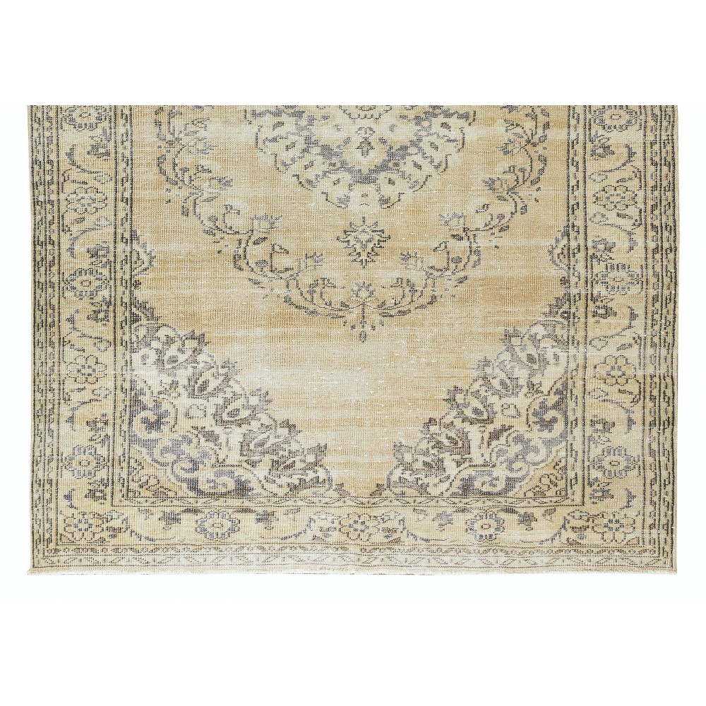 Vintage Handmade Turkish Oushak Wool Area Rug